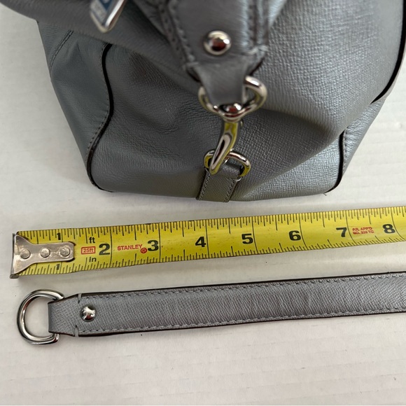 COACH pewter grey two way turnlock satchel - Picture 9 of 16